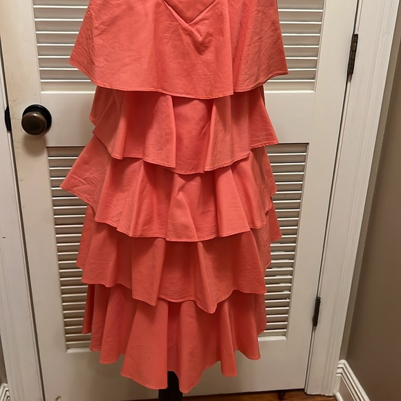 SL Fashions Tiered Dress in Tangerine, Size 8 - Picture 12 of 16
